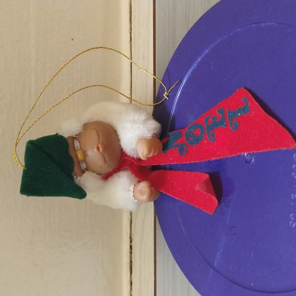 Vintage 1979 Applause Rodney Gorilla Ornament, Noel Ribbon, ABD Design